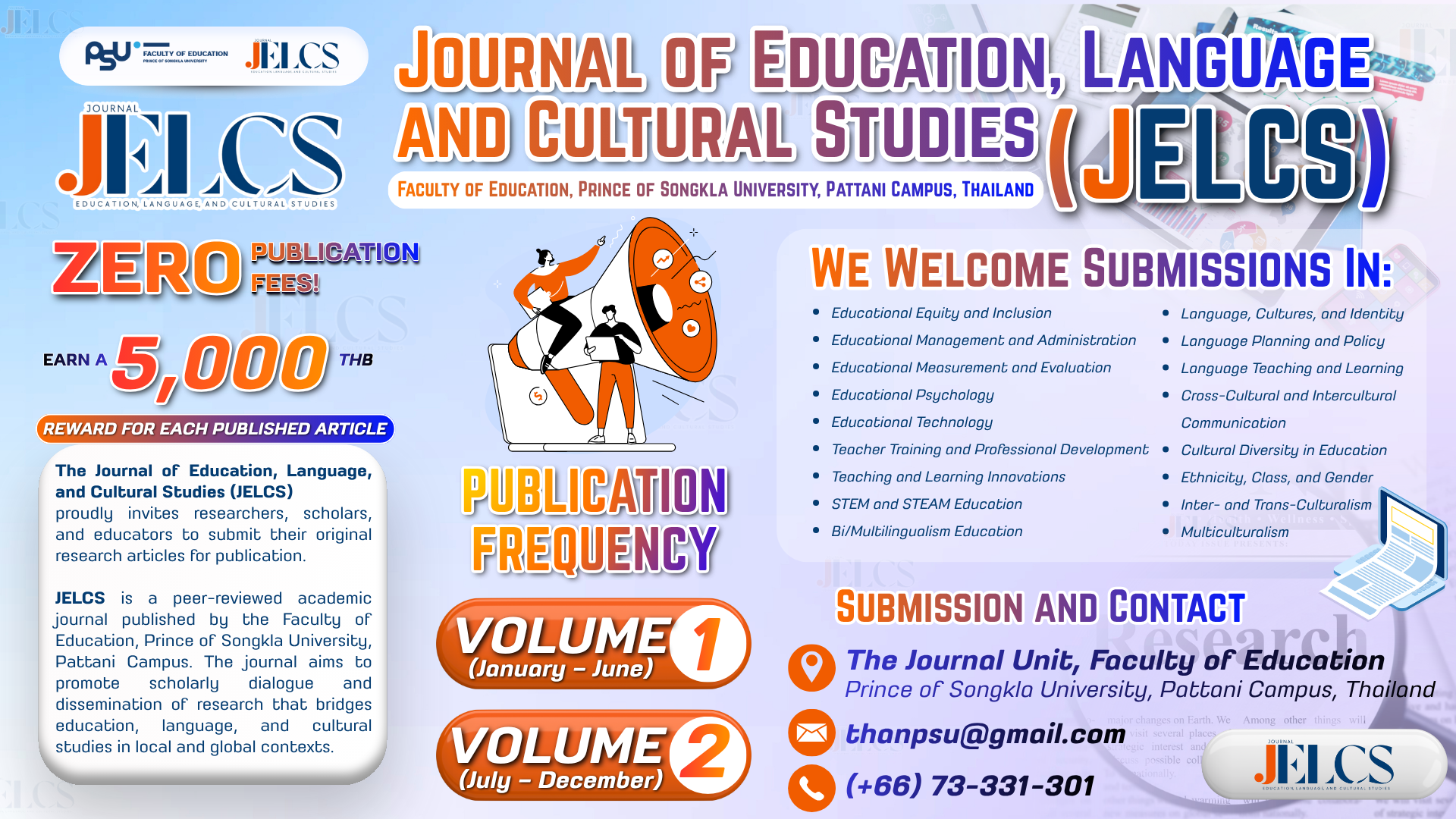 Blue Gradient Modern Call for Paper Poster