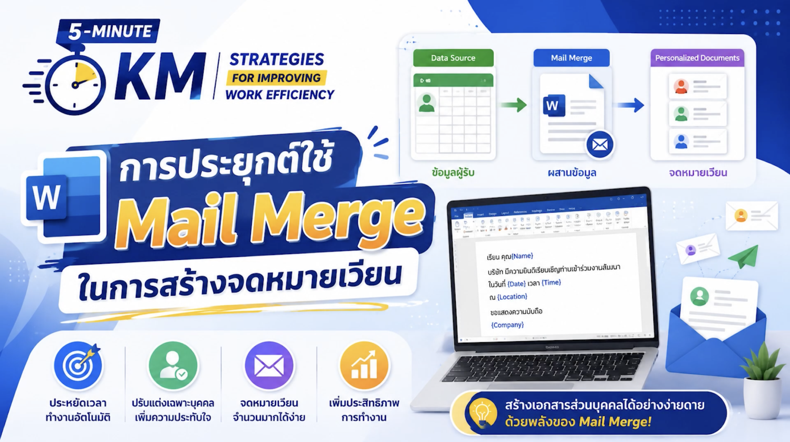 การประยุกต์ใช้ Mail Merge ในการสร้างจดหมายเวียน
